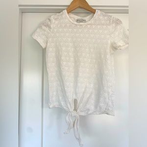 Madewell White Textured Tshirt